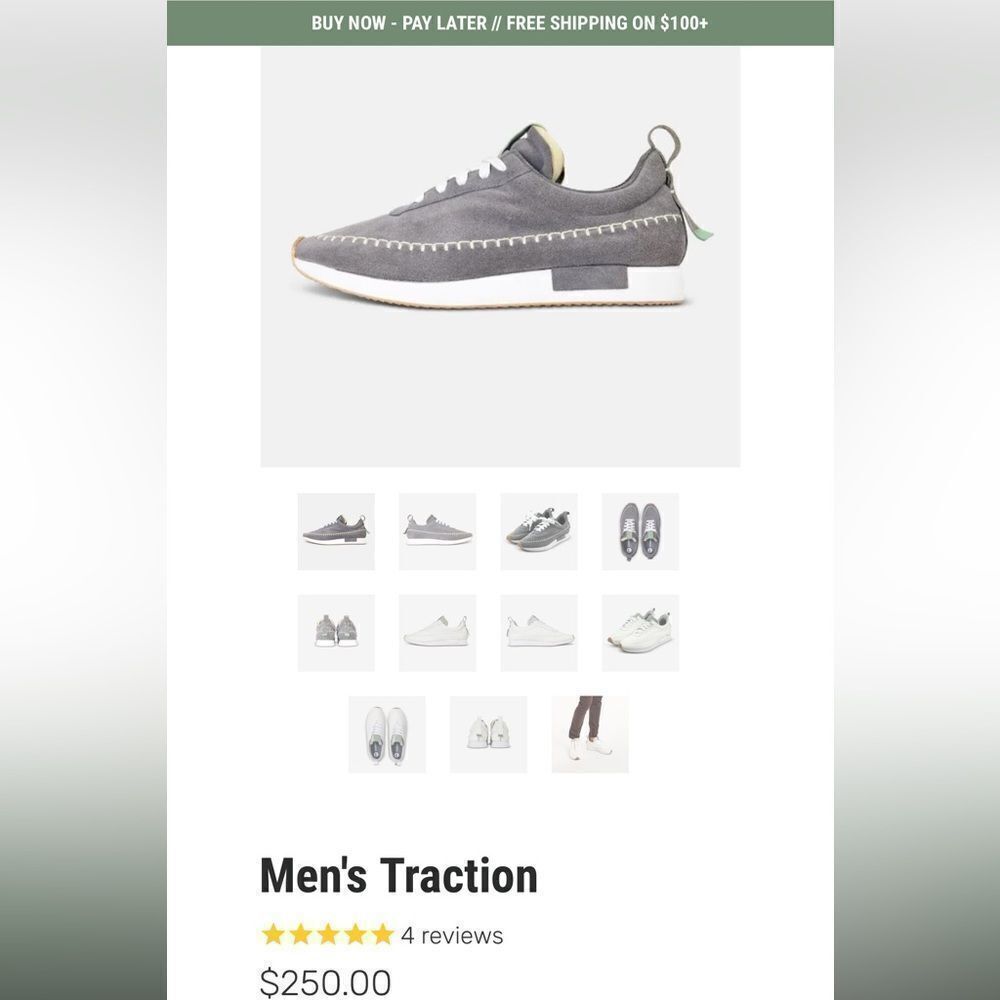 Men's Traction Slip-On Sneakers in Grey